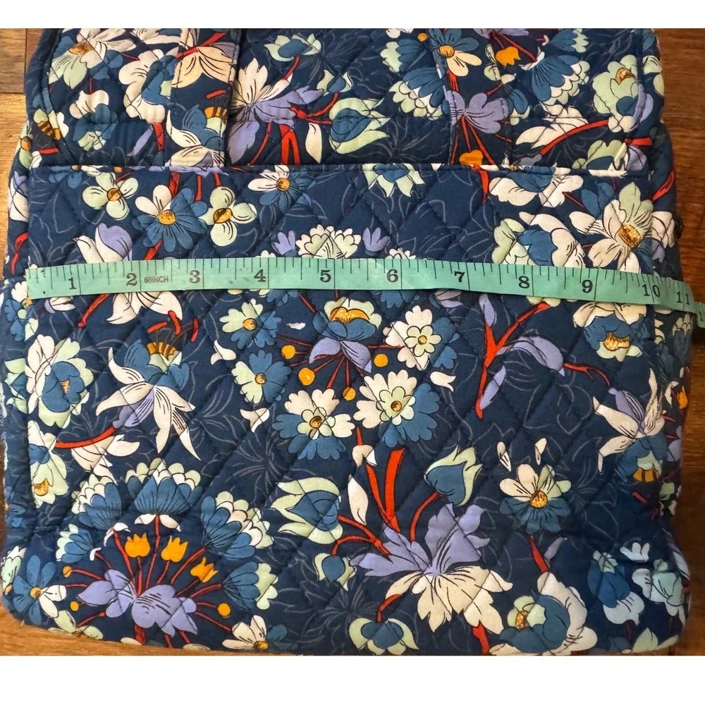 Vera Bradley Navy Floral Quilted Cosmetic Case